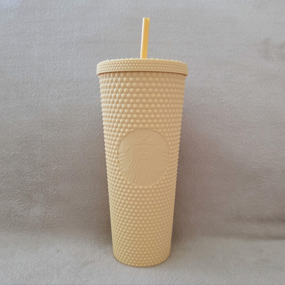 💛NWT Starbucks Studded Venti Tumbler 24 oz, China Matte Butter Yellow 2021